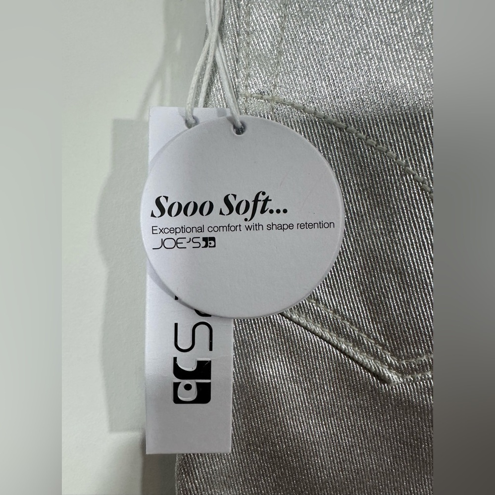 NWT Joe's The Metallic Super Skinny Jean Girls Sz 10 Silver Zip Fly High Rise - Picture 5 of 8